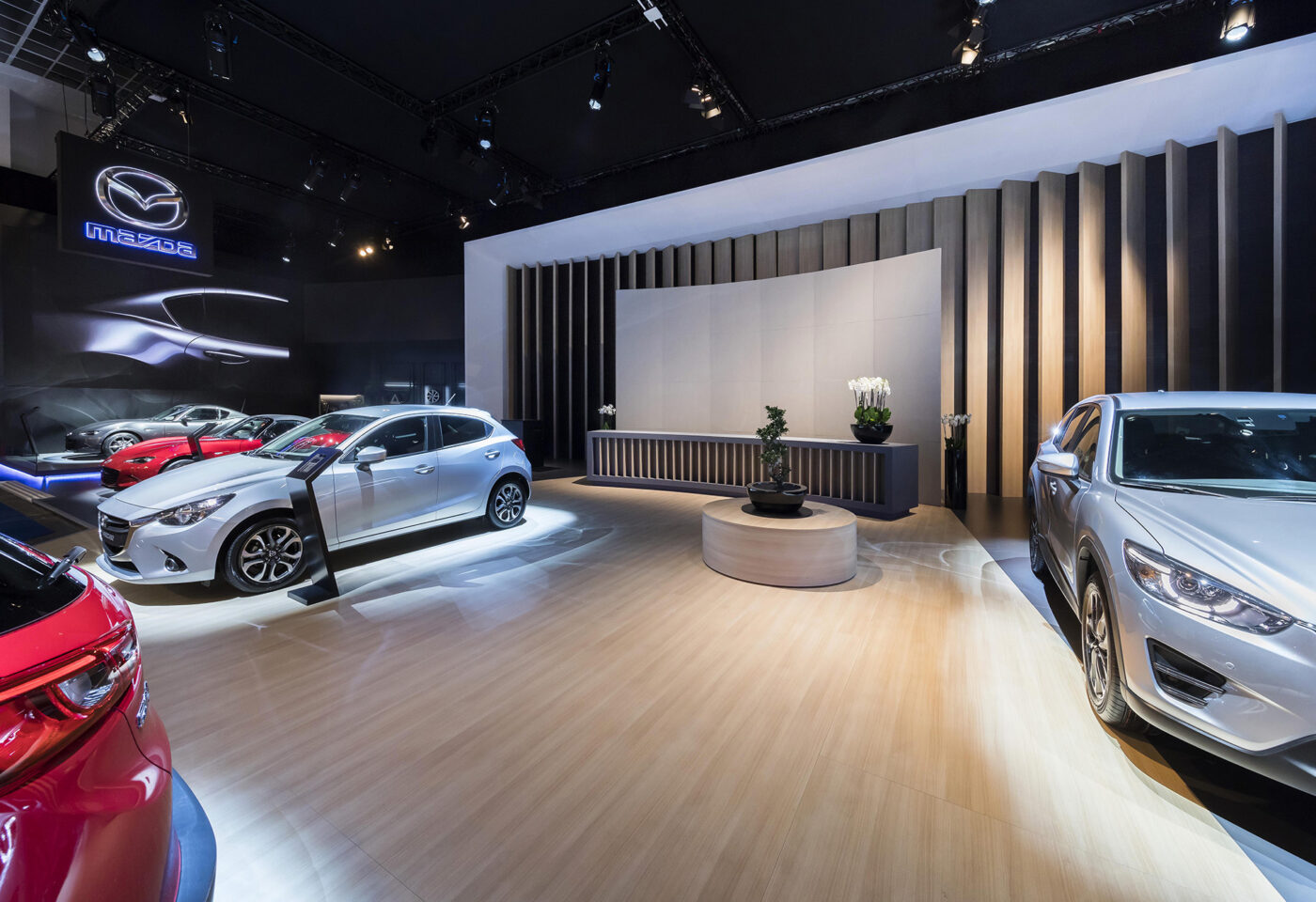 Interieur standenbouw Autosalon 2017 Brussel Mazda 2